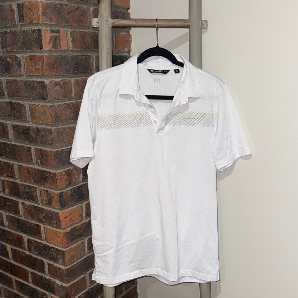 💲SALE💲 👕 TravisMathew White Polo Shirt | Men’s Medium | EUC